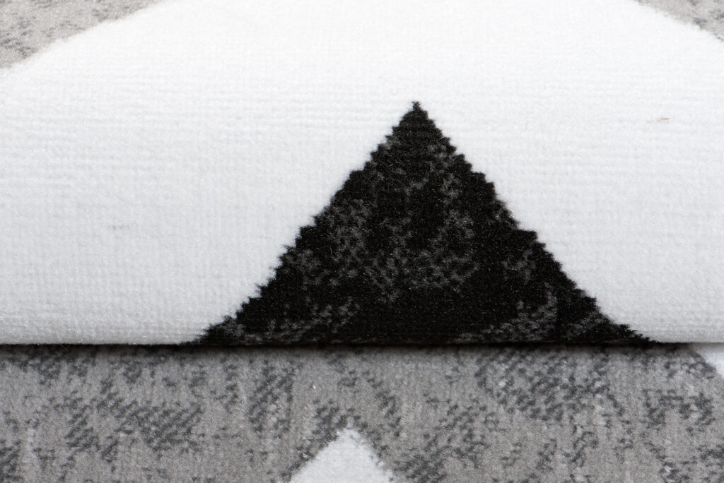 Teppich Maya Grau Schwarz Geometrisch Zigzags