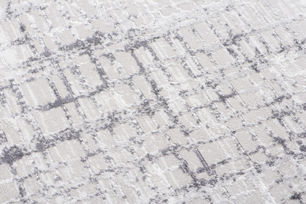 Teppich Sky Grau Modern Gitter