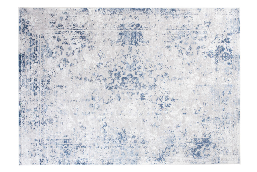 Teppich Sky Blau Grau Rahmen Ornament