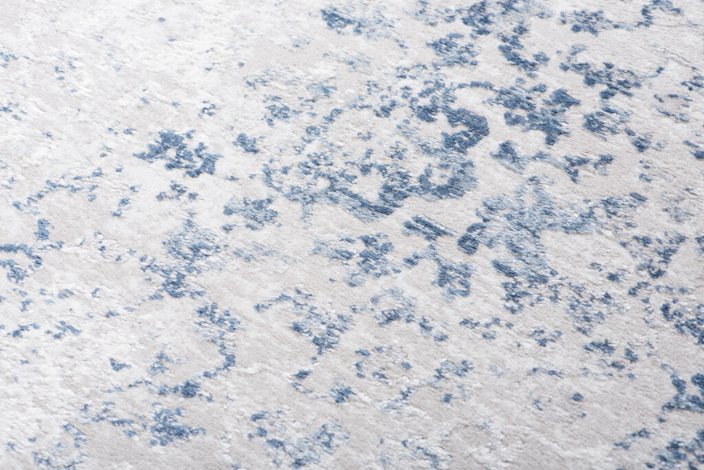 Teppich Sky Blau Grau Rahmen Ornament