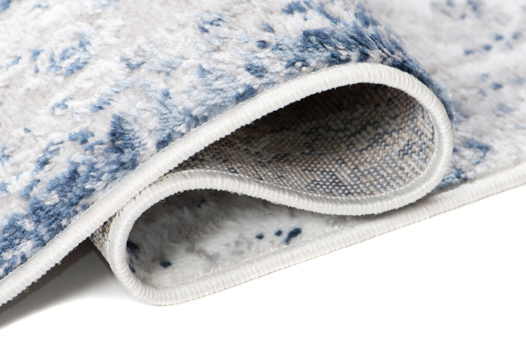 Teppich Sky Blau Grau Rahmen Ornament