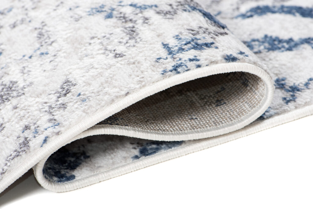 Teppich Sky Blau Creme Modern Zickzack