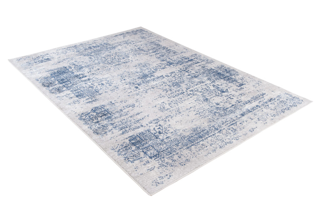 Teppich Sky Blau Creme Verwischungen Vintage