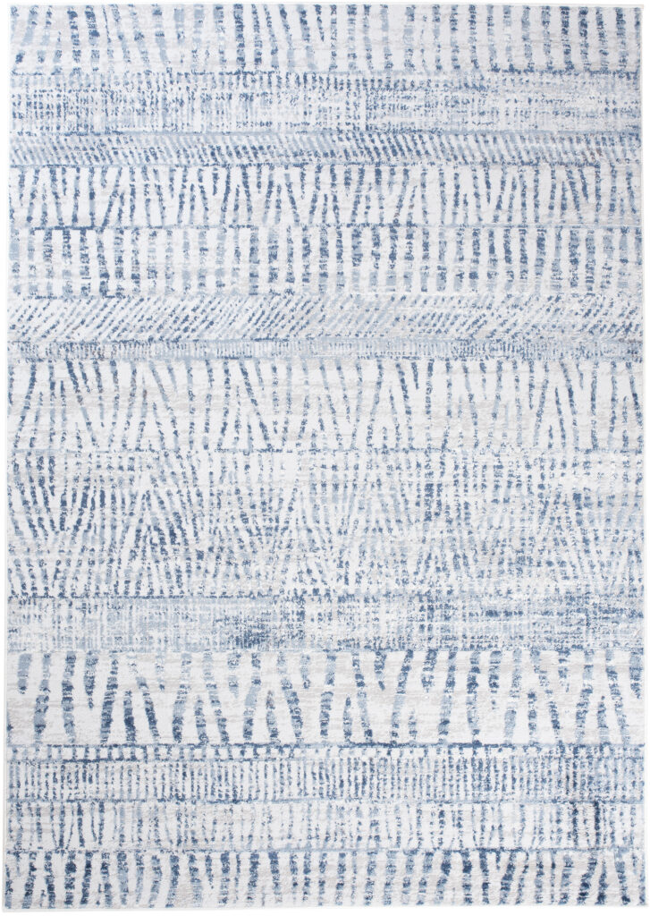 Teppich Sky Blau Creme Ethno Streifen