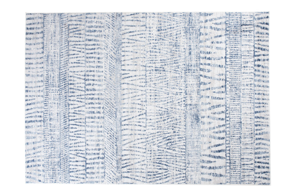 Teppich Sky Blau Creme Ethno Streifen