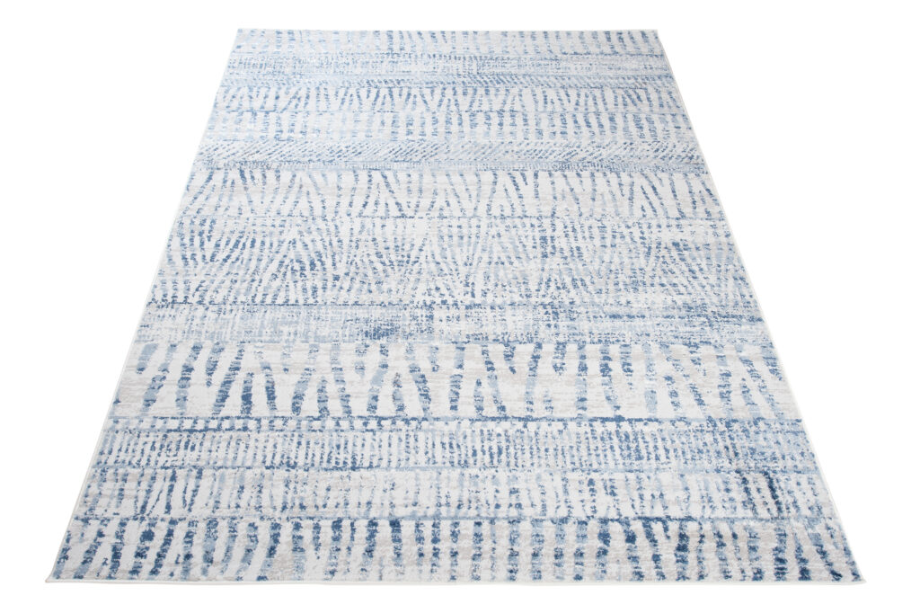 Teppich Sky Blau Creme Ethno Streifen