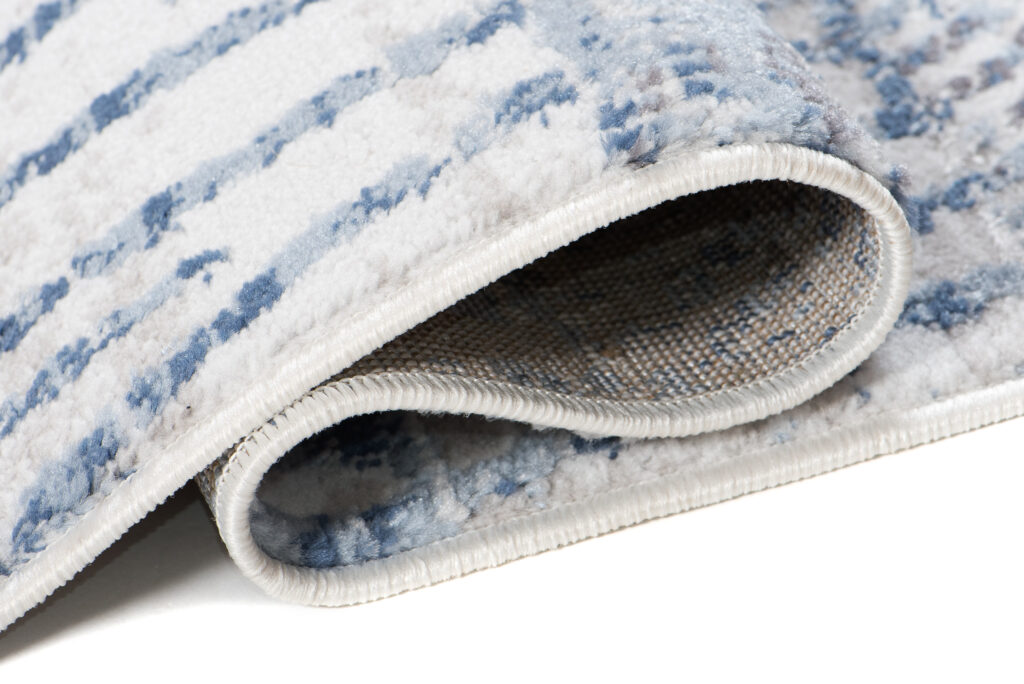 Teppich Sky Blau Creme Ethno Streifen