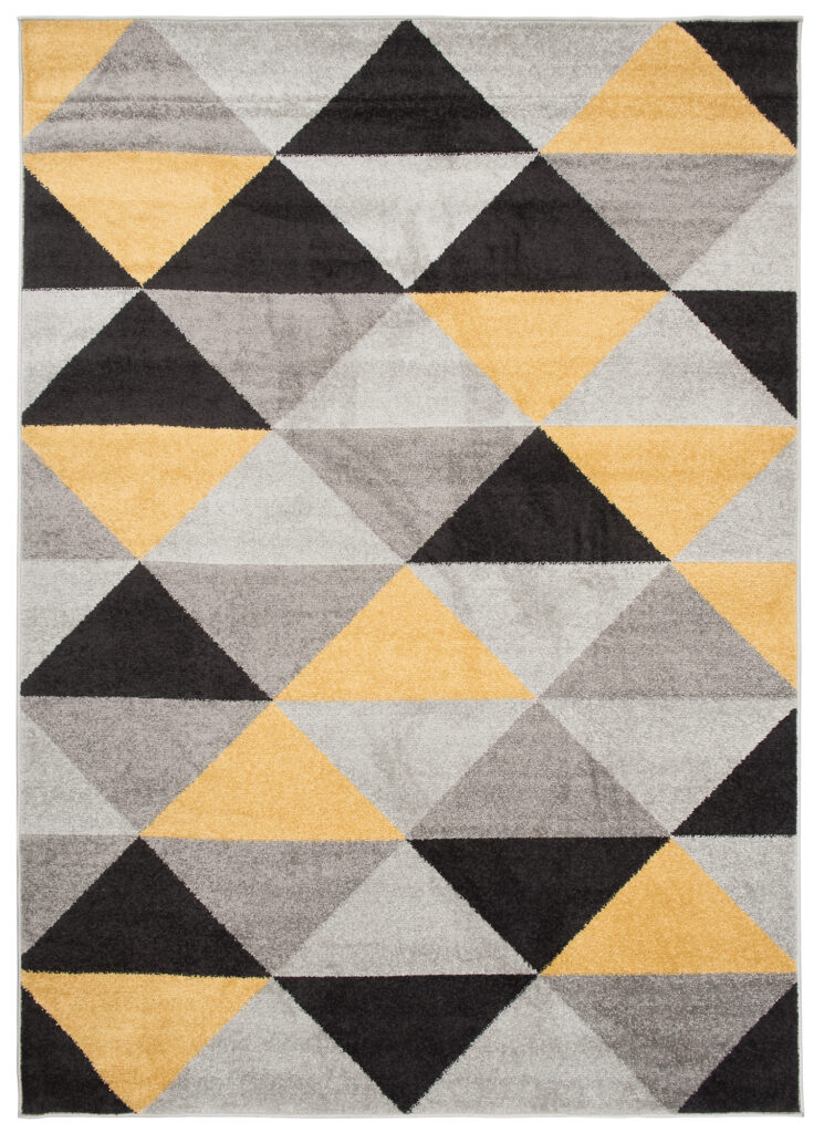 Teppich Lazur Grau Orange Geometrisch Dreiecke