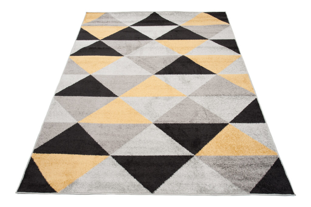 Teppich Lazur Grau Orange Geometrisch Dreiecke