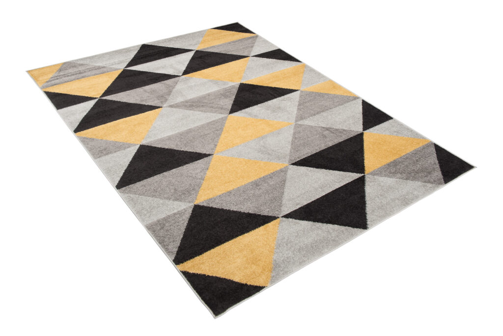 Teppich Lazur Grau Orange Geometrisch Dreiecke