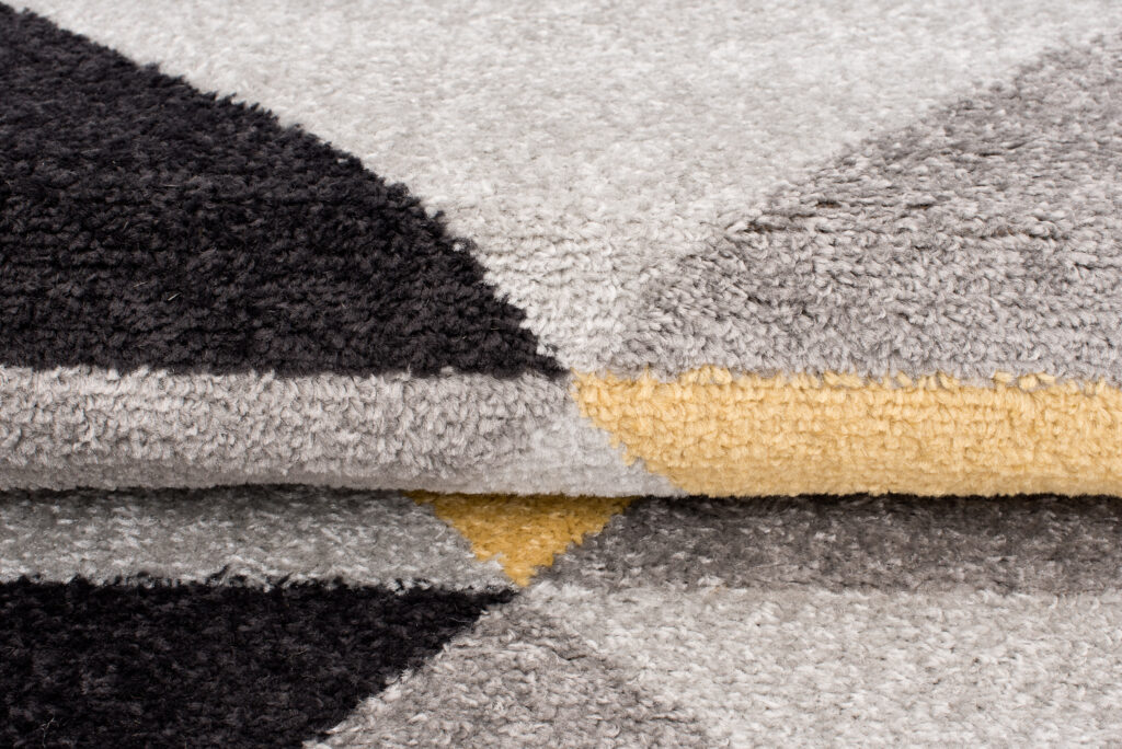 Teppich Lazur Grau Orange Geometrisch Dreiecke