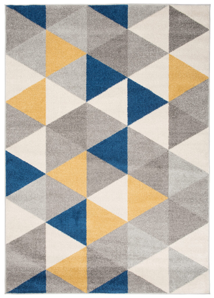 Teppich Lazur Grau Mehrfarbig Geometrisch Dreiecke