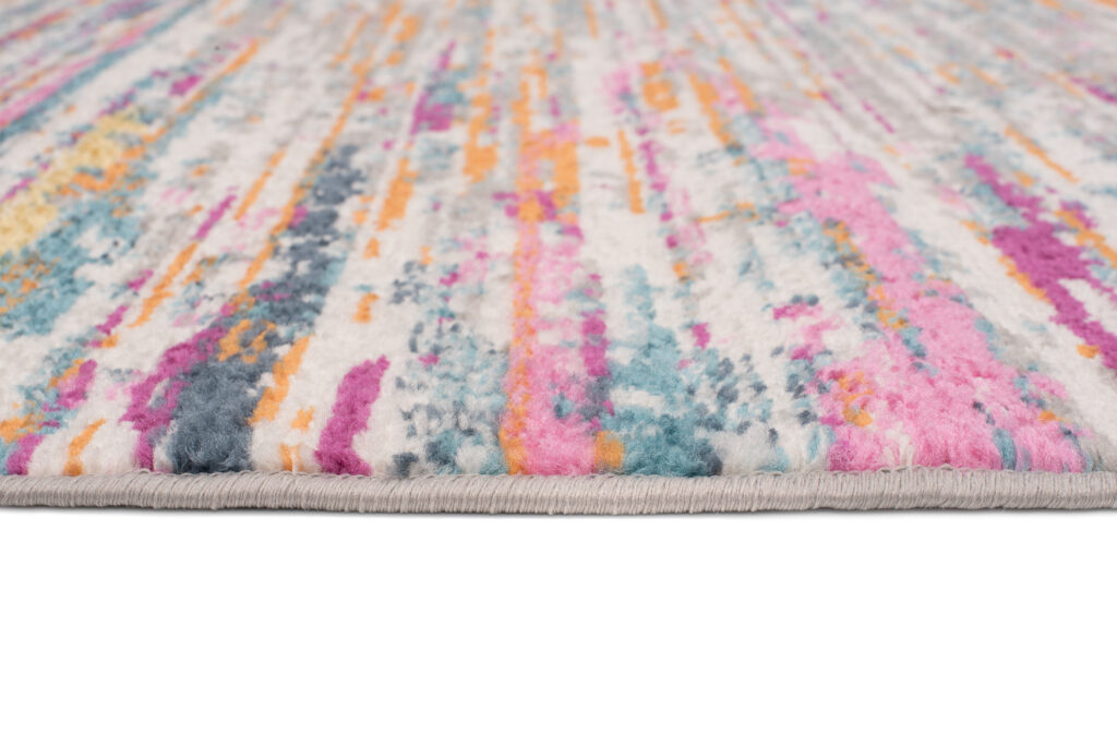 Teppich Lazur Rosa Mehrfarbig Abstrakt Linien