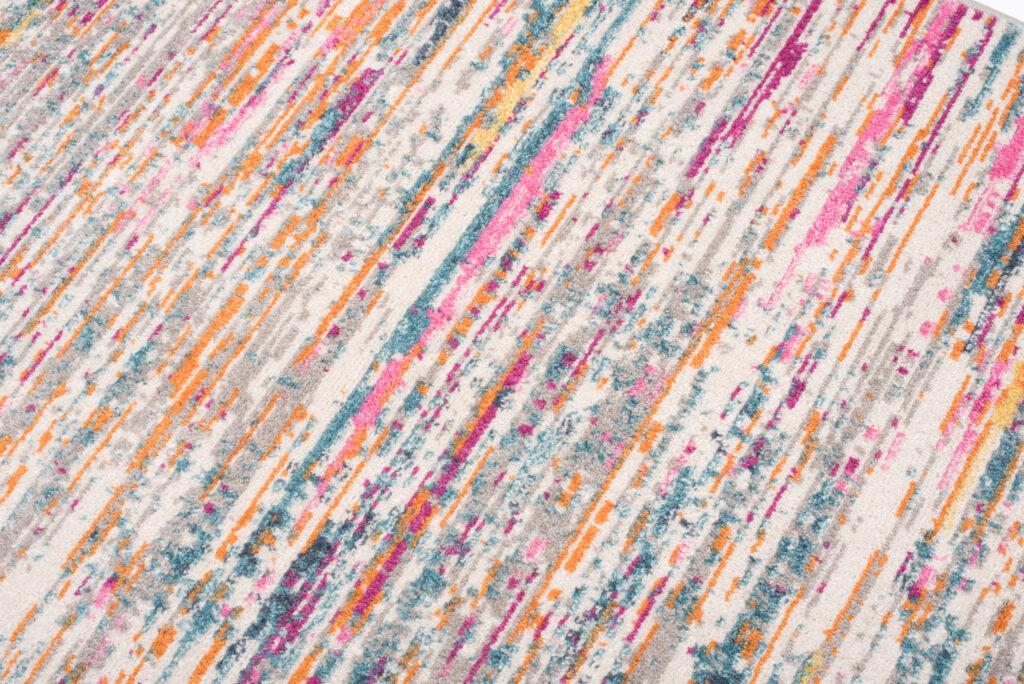 Teppich Lazur Rosa Mehrfarbig Abstrakt Linien