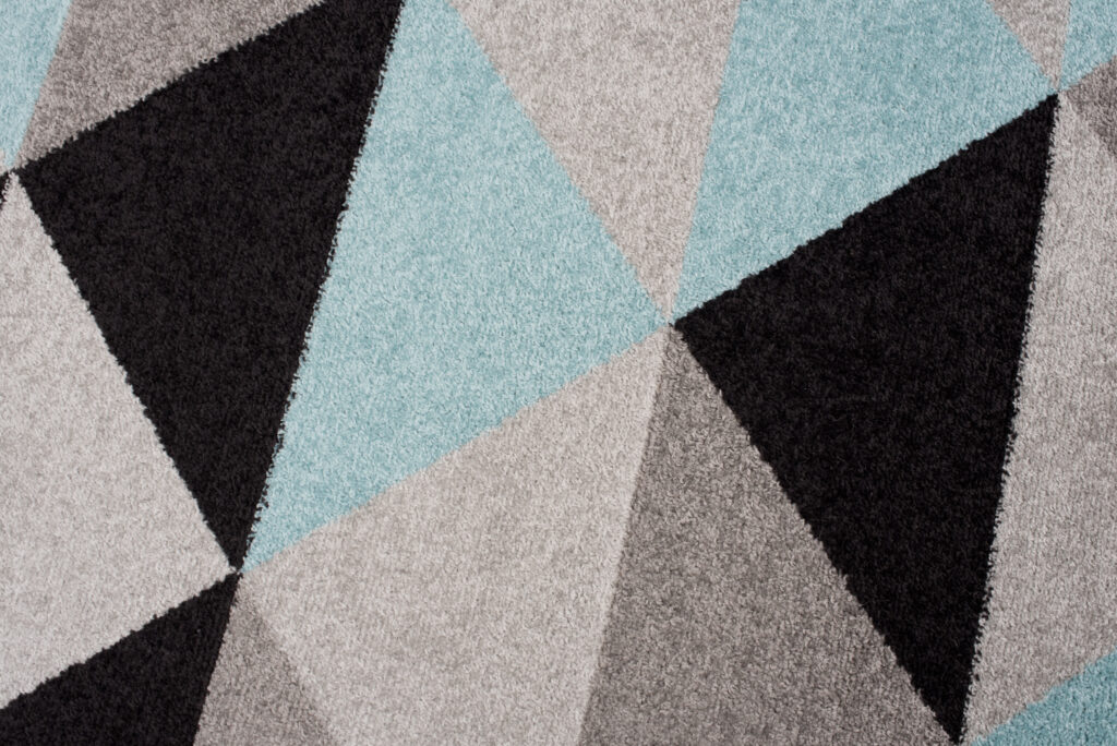 Teppich Lazur Grau Türkis Geometrisch Dreiecke
