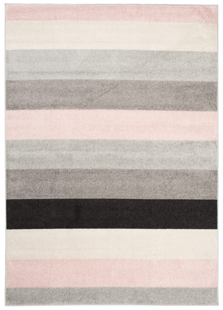 Teppich Lazur Hellgrau Rosa Geometrisch Linien