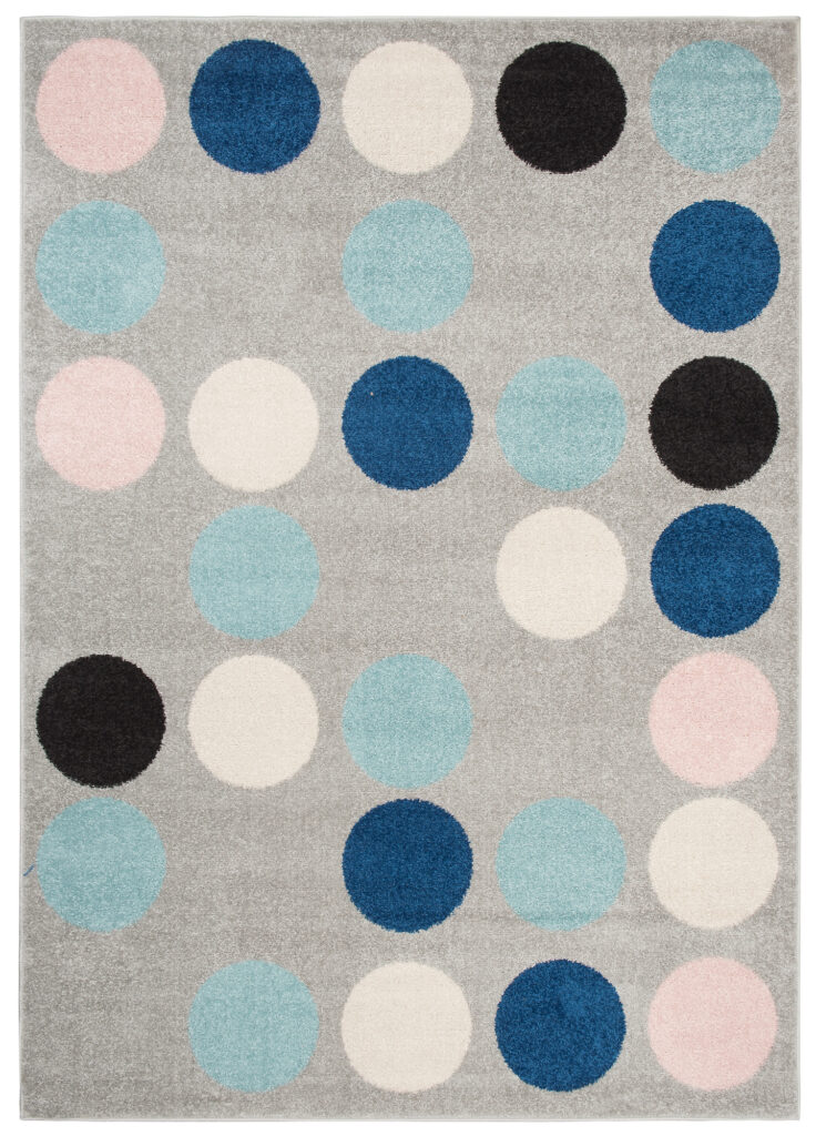 Teppich Lazur Grau Blau Geometrisch Kreise