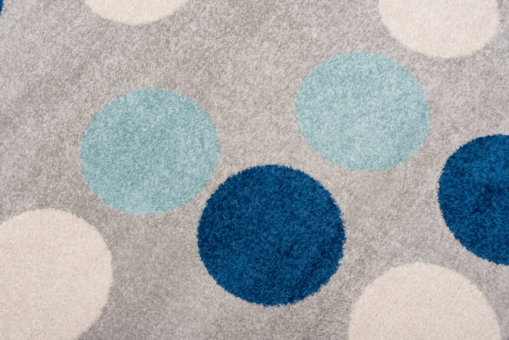Teppich Lazur Grau Blau Geometrisch Kreise