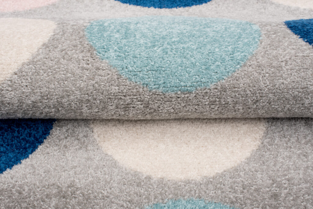 Teppich Lazur Grau Blau Geometrisch Kreise