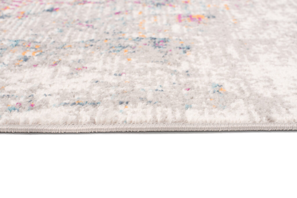 Teppich Lazur Grau Vintage Blumen Rahmen