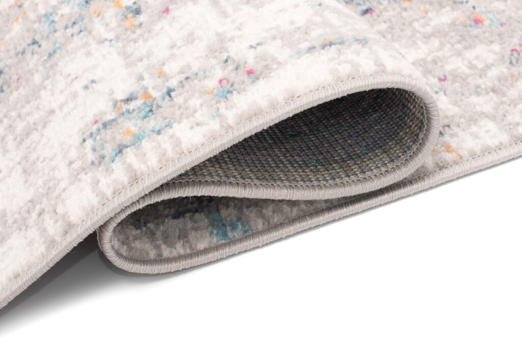 Teppich Lazur Grau Vintage Blumen Rahmen