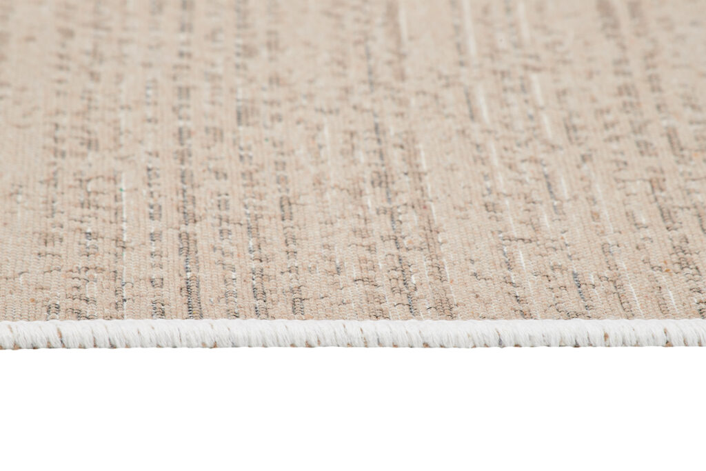 Teppich Azteca Baumwolle Beige mit Fransen