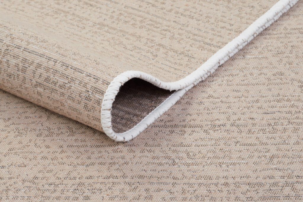 Teppich Azteca Baumwolle Beige mit Fransen
