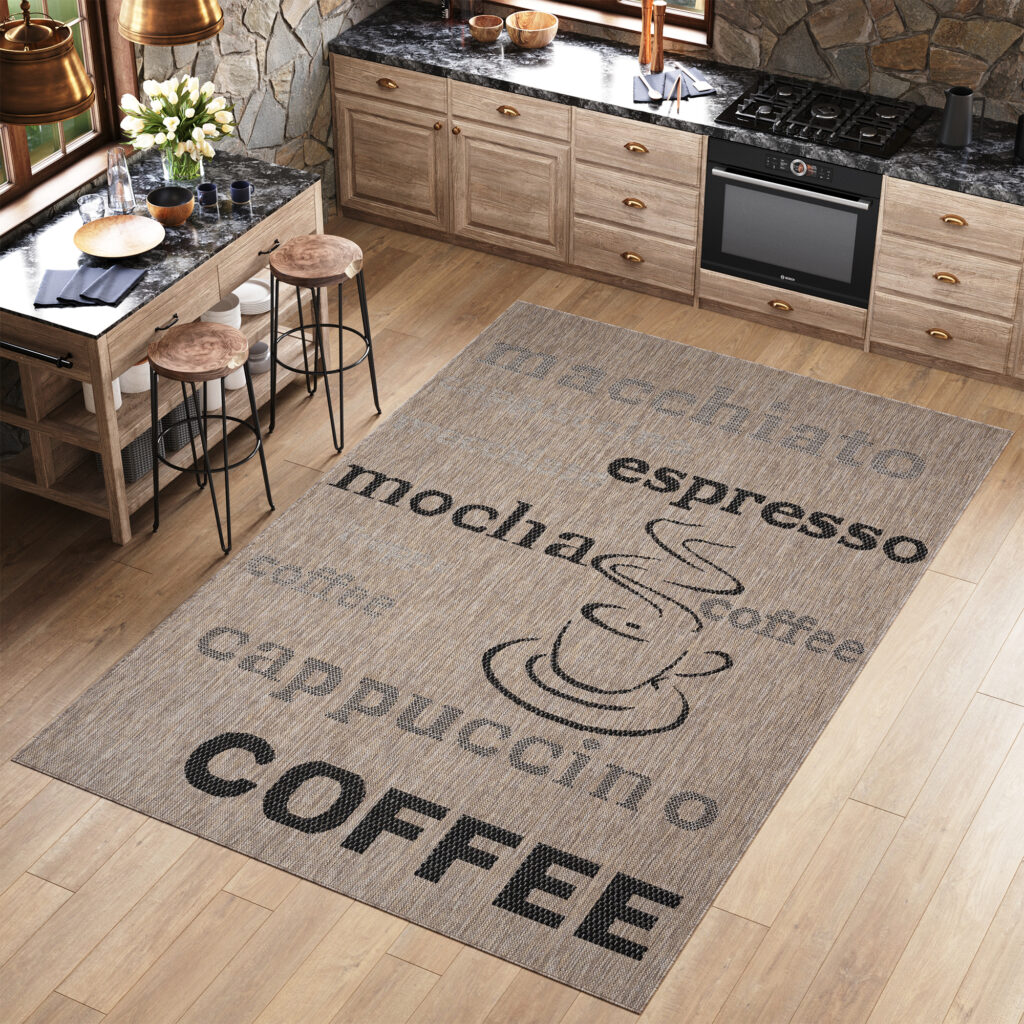Teppich Melissa Braun Schwarz Kaffee Indoor Outdoor