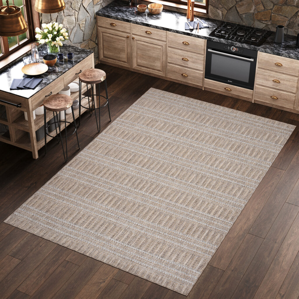 Teppich Melissa Braun Linien Indoor Outdoor