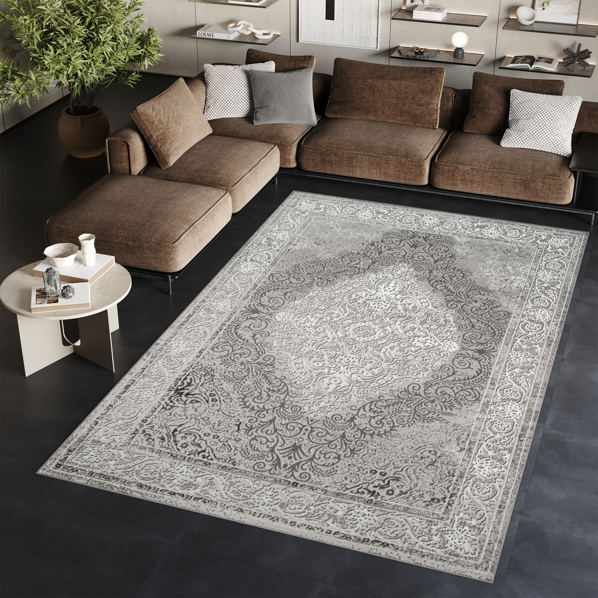 Teppich Ares Grau Vintage Medallion