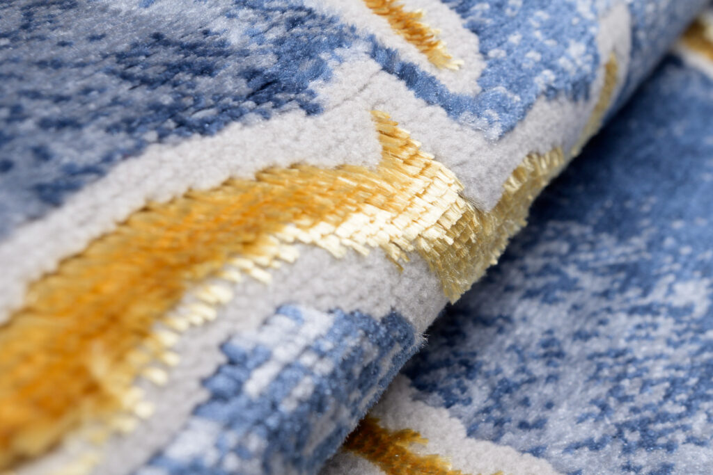 Teppich Shine Dunkelblau Gold Abstrakt Effekt 3D