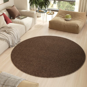 Teppich Nizza Rund Braun Modern Antirutsch