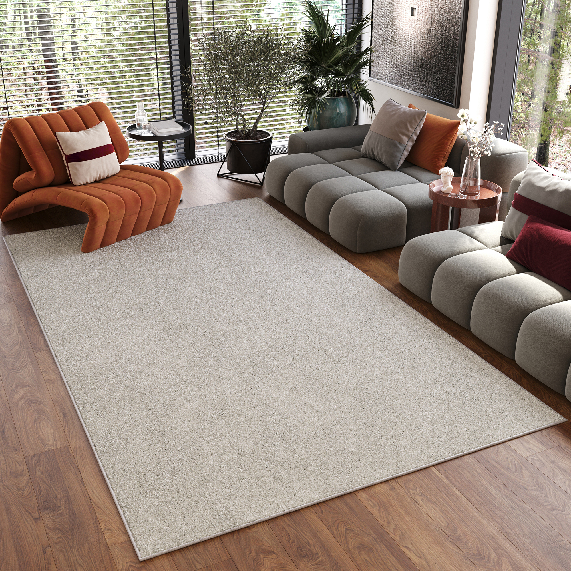 Teppich Noyan Creme Modern Antirutsch