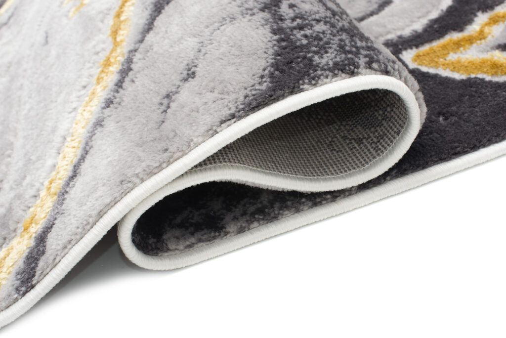 Teppich Shine Grau Gold Modern Effekt 3D
