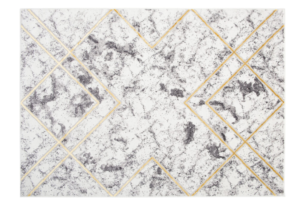 Teppich Shine Geometrisch Grau Gold Linien Effekt 3D