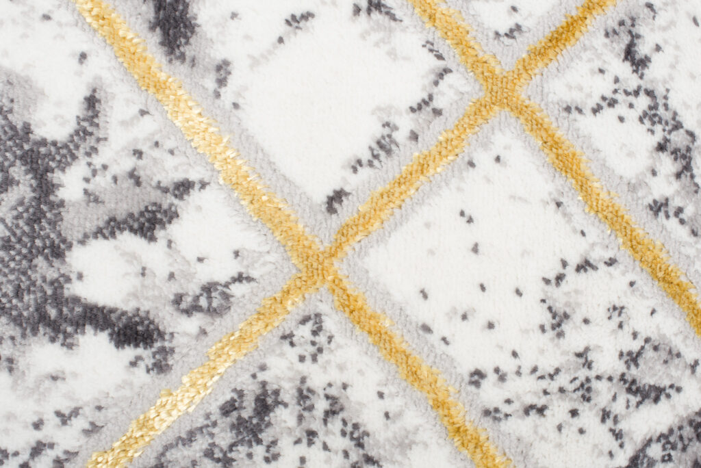 Teppich Shine Geometrisch Grau Gold Linien Effekt 3D