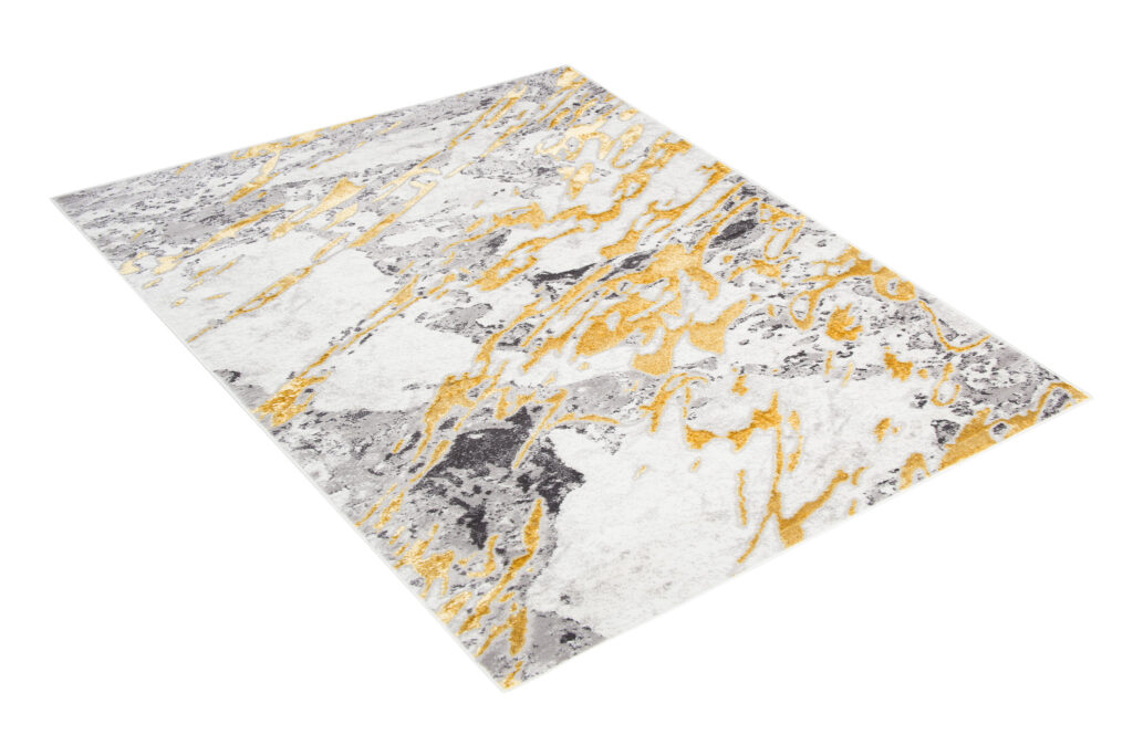 Teppich Shine Creme Grau Gold Abstrakt Effekt 3D