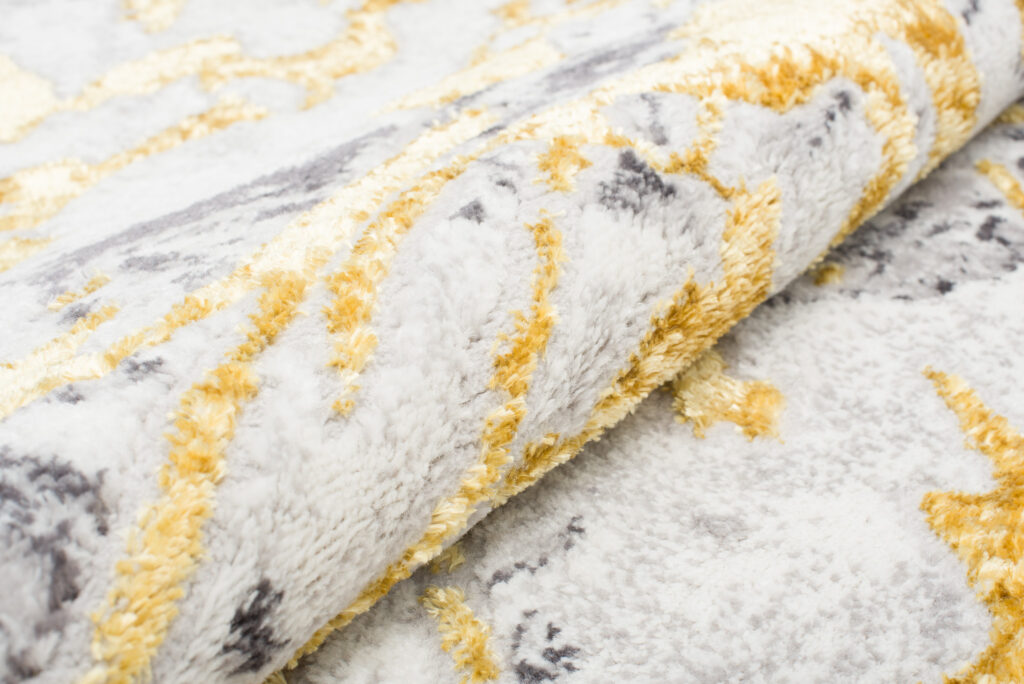 Teppich Shine Creme Grau Gold Abstrakt Effekt 3D