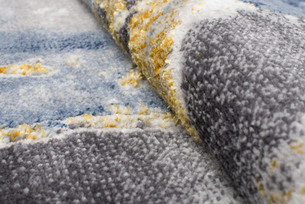 Teppich Shine Creme Grau Blau Gold Marmor Effekt 3D