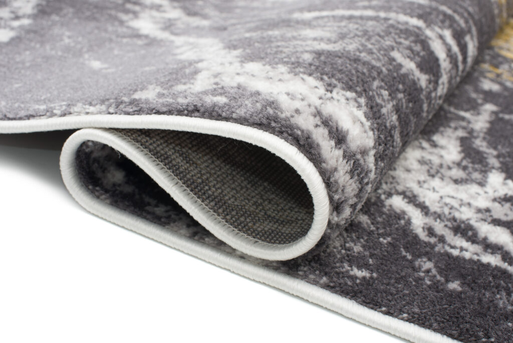 Teppich Shine Grau Gold Modern Marmor Effekt 3D