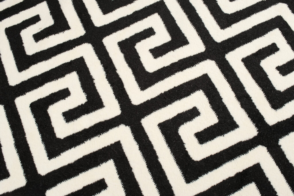 Teppich Dream Kurzflor Schwarz Weiß Modern Griechisch Design