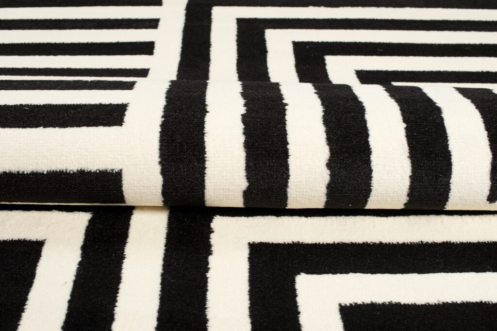 Teppich Dream Kurzflor Schwarz Weiß Modern Streifen Design