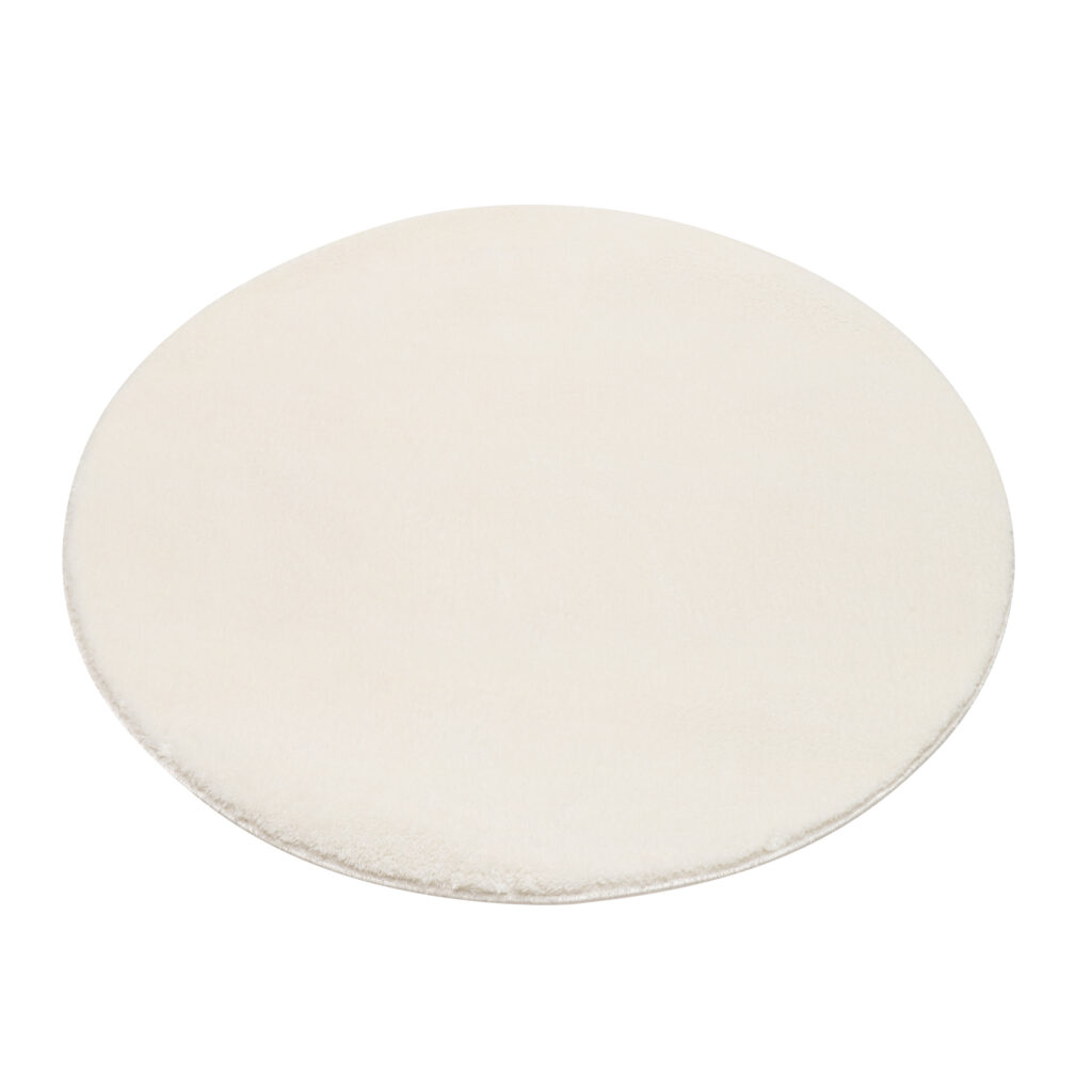 Teppich Cuddle Rund Anti-Rutsch Creme Shaggy