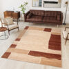 Teppich Dream Modern Kurzflor Beige Braun Vierecke Design