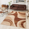 Teppich Dream Modern Kurzflor Hellbraun Meliert Wellen