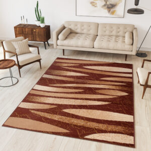 Teppich Dream Modern Kurzflor Braun Beige Meliert Streifen