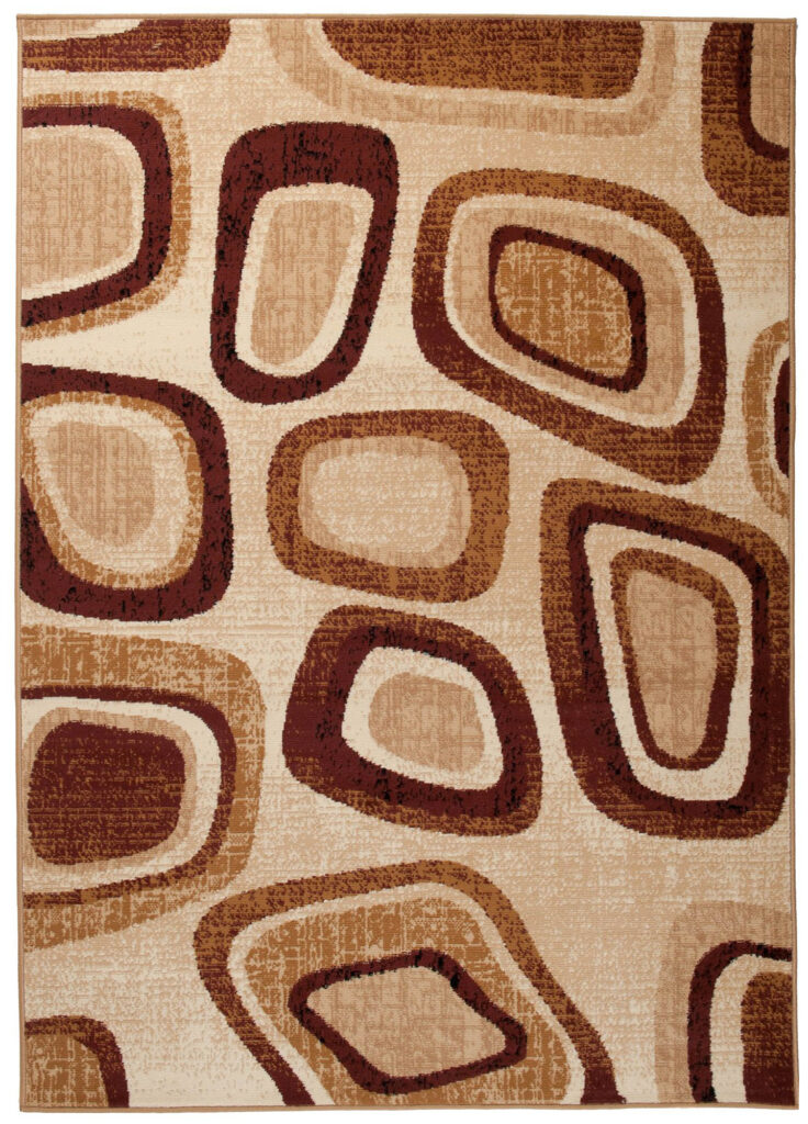 Teppich Dream Kurzflor Modern Beige Hellbraun Meliert Kreise