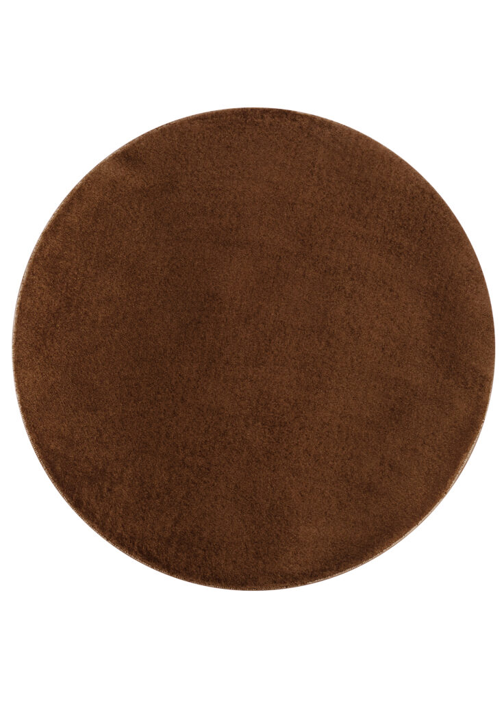 Teppich Cuddle Rund Anti-Rutsch Braun Shaggy