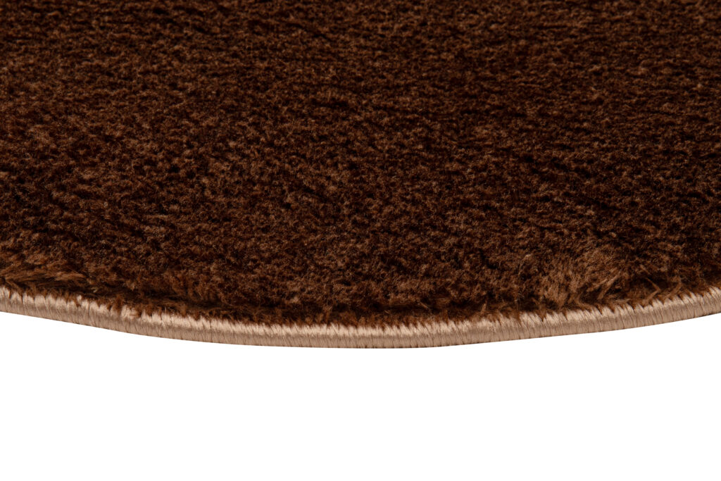 Teppich Cuddle Rund Anti-Rutsch Braun Shaggy