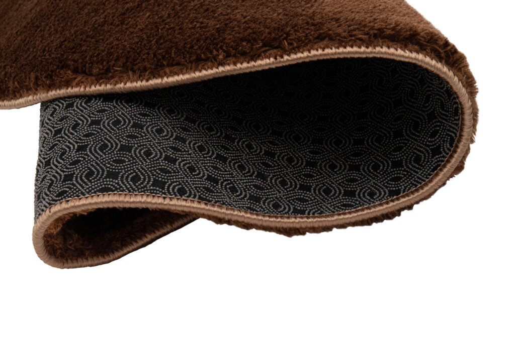 Teppich Cuddle Rund Anti-Rutsch Braun Shaggy